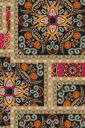 民族花卉印花华亿平台图片