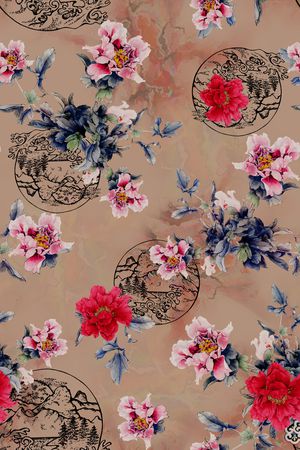 旗袍印花华亿平台图片