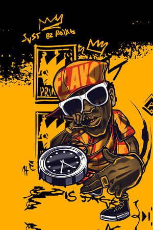 几何方块印花华亿平台图片