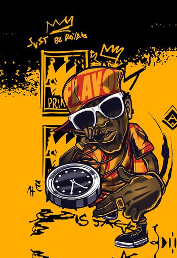 几何方块印花华亿平台图片