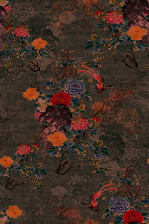 花鸟印花华亿平台图片