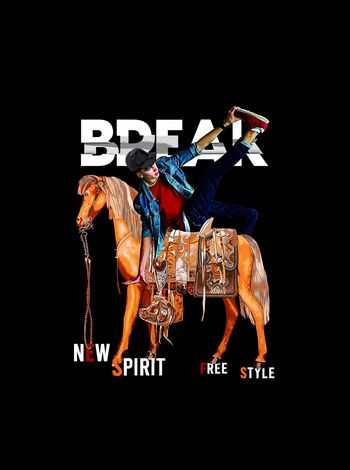 胸前独幅印花华亿平台图片