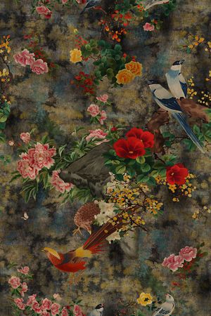 花鸟印花华亿平台图片