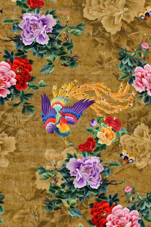 花鸟印花华亿平台图片