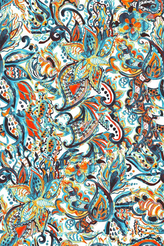 民族花卉印花华亿平台图片