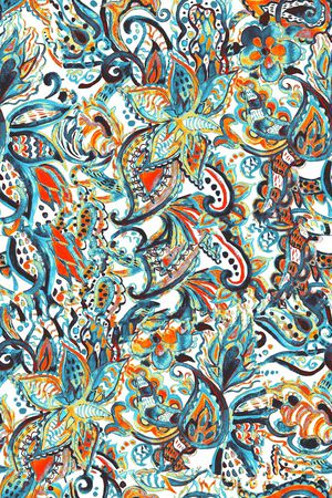 民族花卉印花华亿平台图片