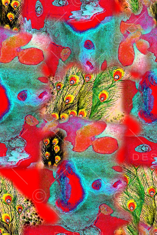 抽象花卉印花华亿平台图片