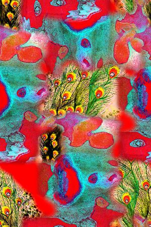 抽象花卉印花华亿平台图片