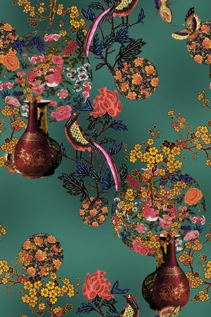 旗袍印花华亿平台图片