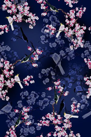 花鸟印花华亿平台图片