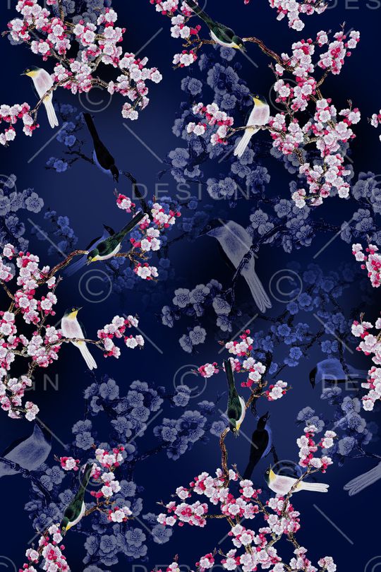 花鸟印花华亿平台图片