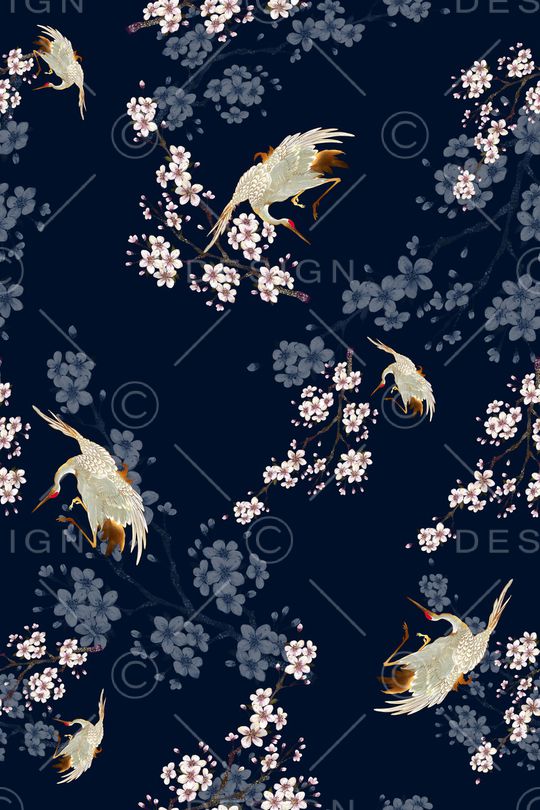 仙鹤印花华亿平台图片