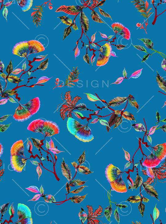 抽象花卉印花华亿平台图片