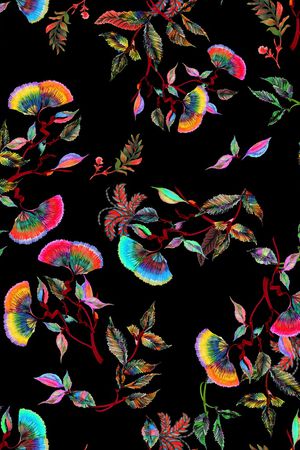 抽象花卉印花华亿平台图片