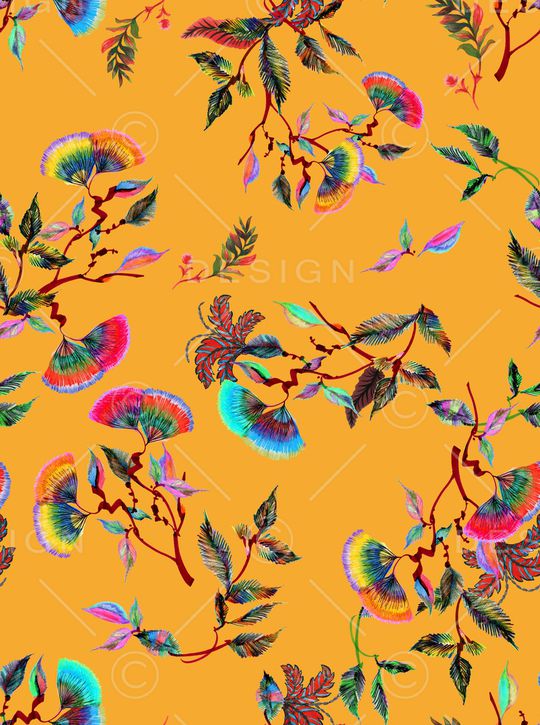 抽象花卉印花华亿平台图片