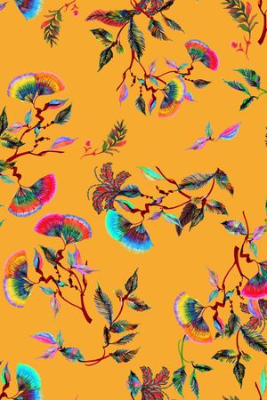 抽象花卉印花华亿平台图片