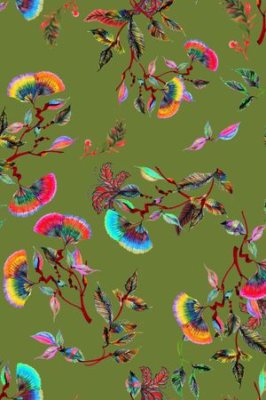 抽象花卉印花华亿平台图片