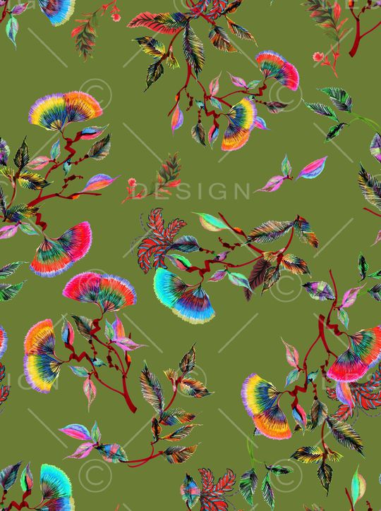 抽象花卉印花华亿平台图片