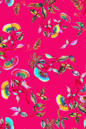 抽象花卉印花华亿平台图片