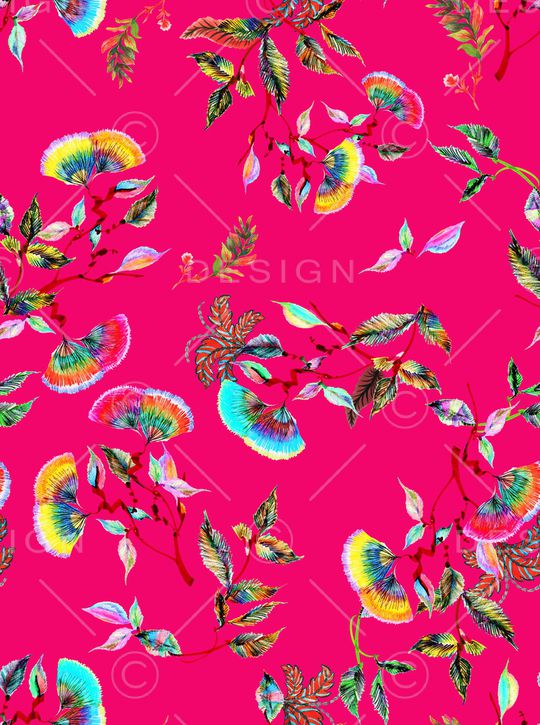 抽象花卉印花华亿平台图片