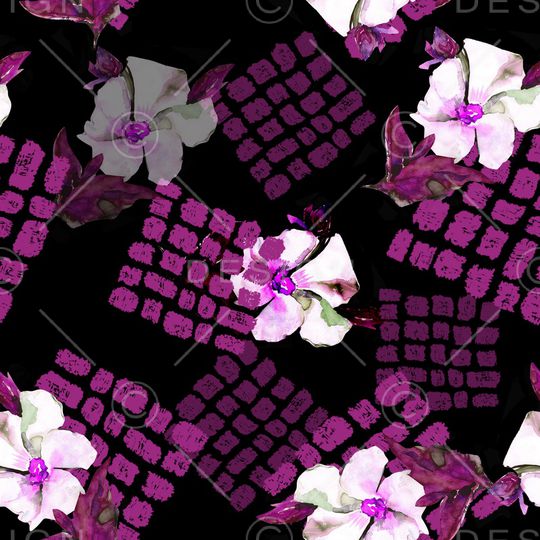 几何花卉印花华亿平台图片