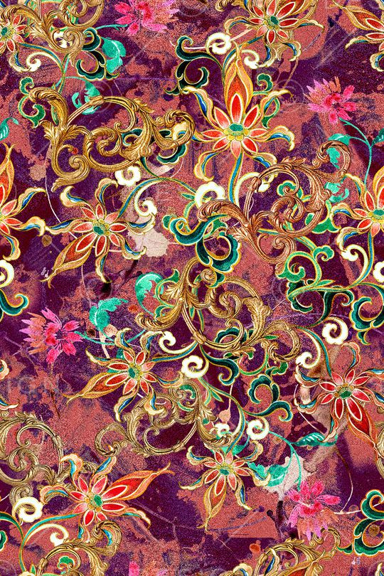 抽象花卉印花华亿平台图片