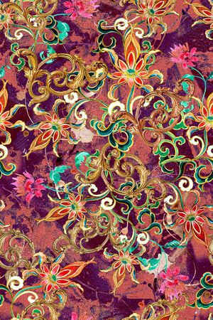 抽象花卉印花华亿平台图片