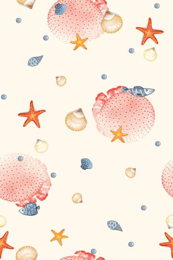 1337855-泳装-海洋贝壳海星小鱼气泡