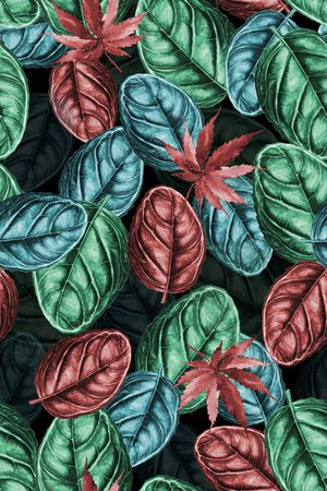 几何花卉印花华亿平台图片