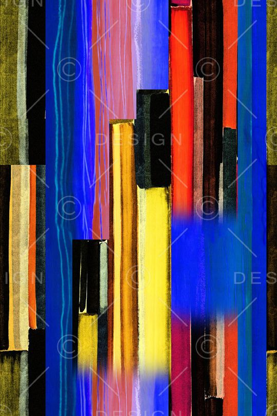 油画几何印花华亿平台图片