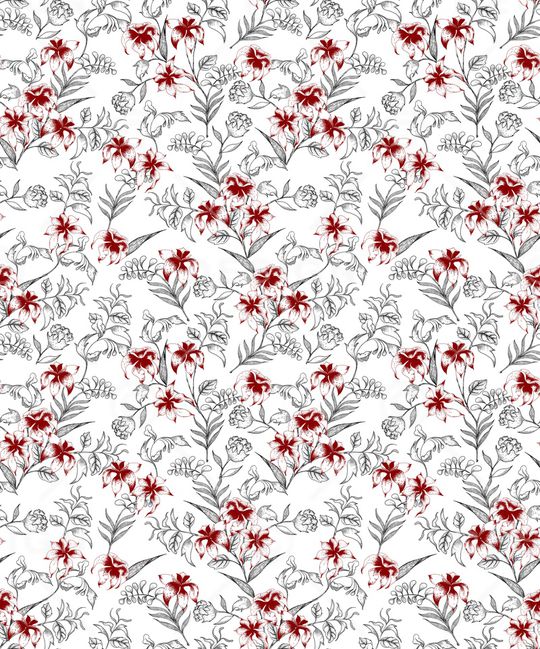 复古花朵印花华亿平台图片