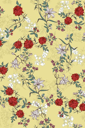 民族花卉印花华亿平台图片