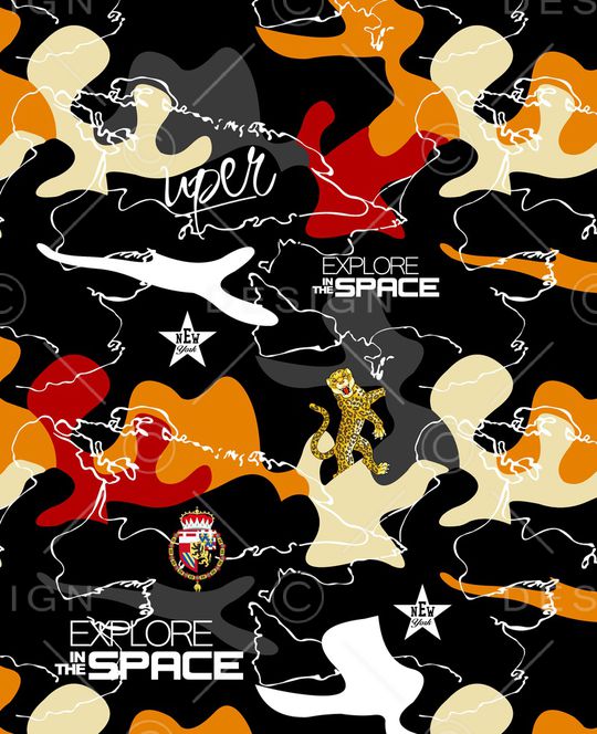 线条画印花华亿平台图片