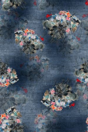 水墨风印花华亿平台图片