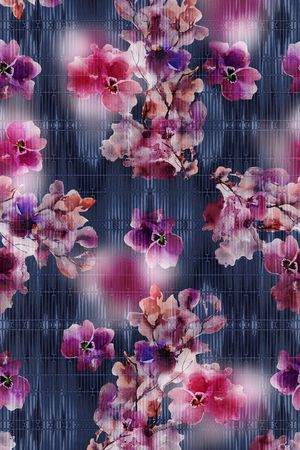 水彩花卉印花华亿平台图片