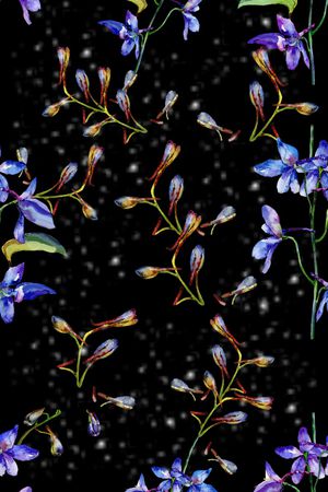 黑底花卉印花华亿平台图片