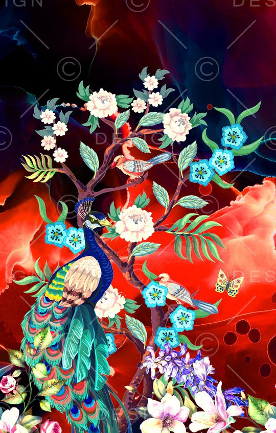 花卉印花华亿平台图片