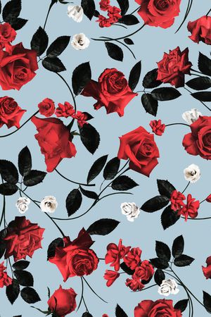 玫瑰花印花华亿平台图片