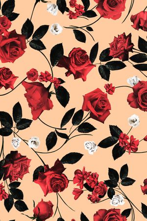 玫瑰花印花华亿平台图片