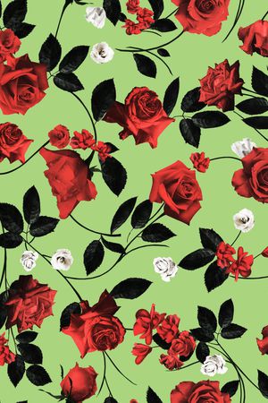 玫瑰花印花华亿平台图片