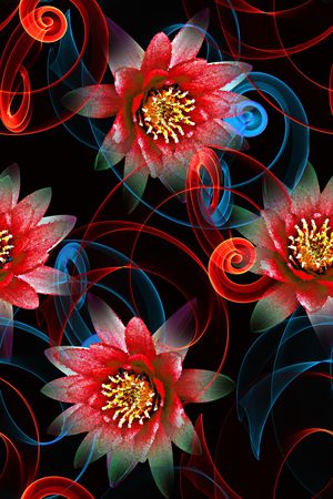 手绘花卉印花华亿平台图片