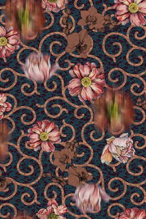 花卉印花华亿平台图片