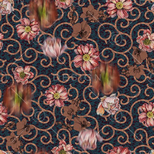 花卉印花华亿平台图片