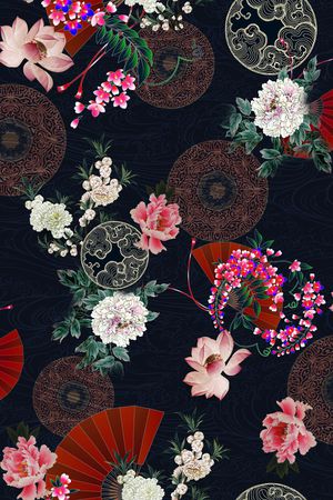 花卉印花华亿平台图片