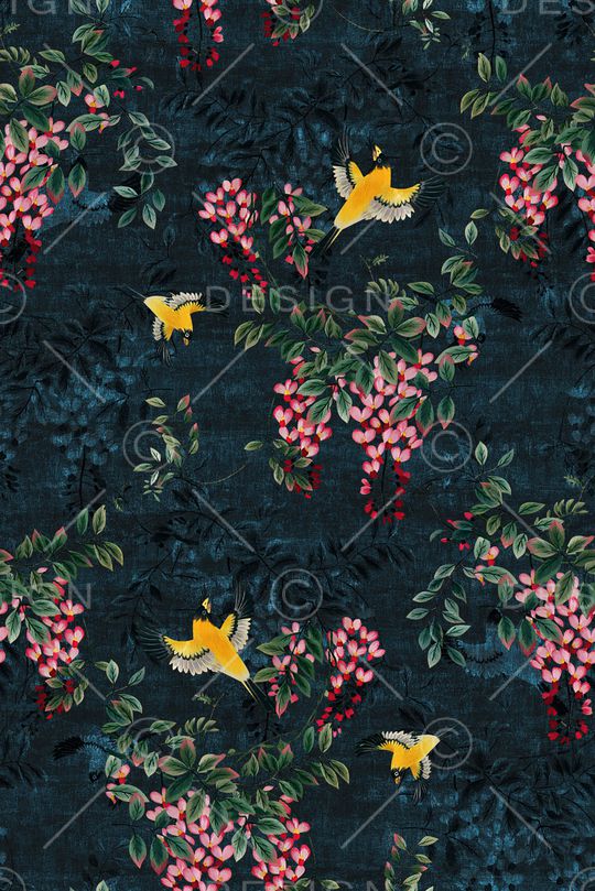 花鸟印花华亿平台图片