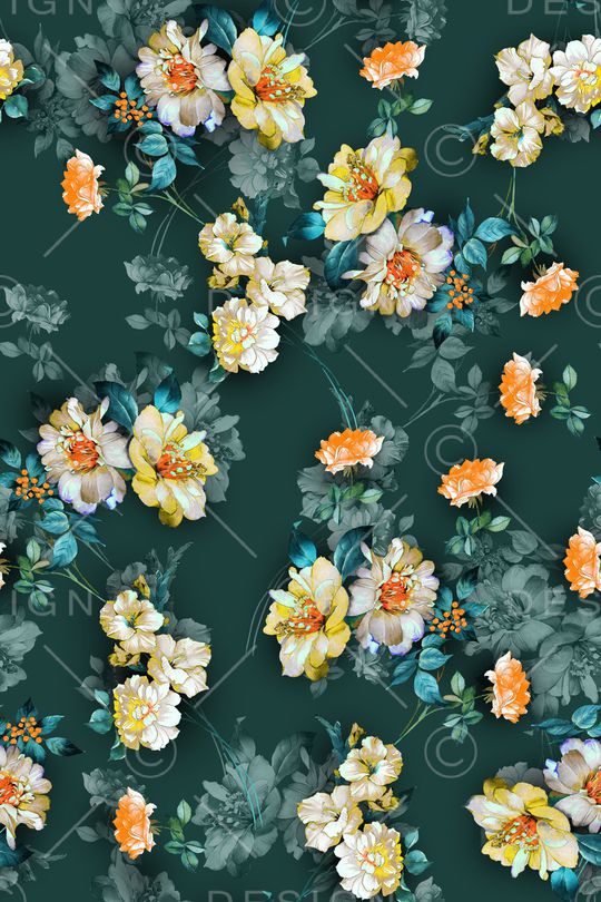 花卉印花华亿平台图片