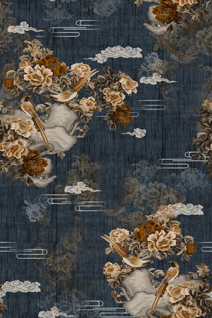 花鸟印花华亿平台图片