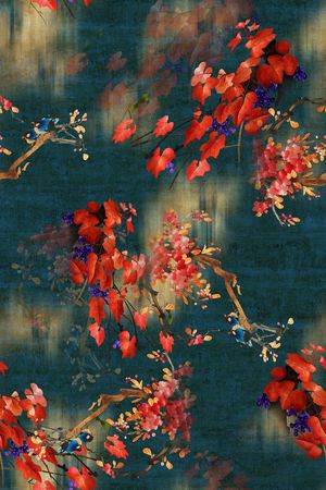 花鸟印花华亿平台图片