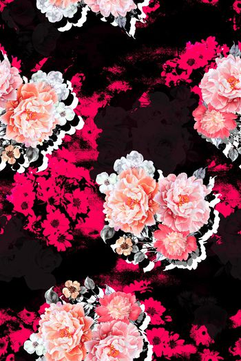 花卉印花华亿平台图片