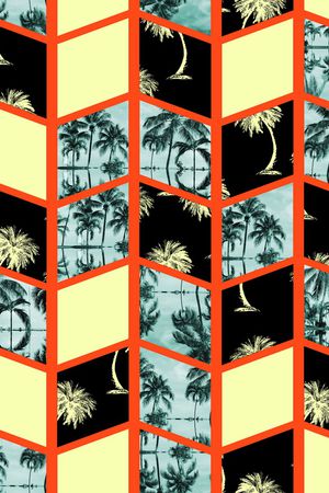 椰子树印花华亿平台图片